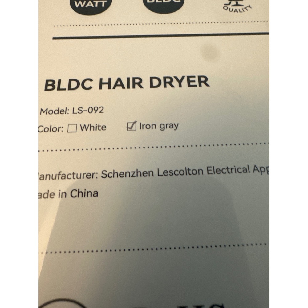 LESCOLTON LS 092 BLDC Hair Dryer‎ Powerful Ionization 1400W Iron Gray - Picture 3 of 3